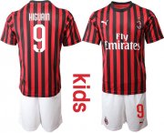 Wholesale Cheap AC Milan #9 Higuain Home Kid Soccer Club Jersey