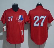 Wholesale Cheap Mitchell And Ness 1989 Expos #27 Vladimir Guerrero Red Throwback Stitched MLB Jersey