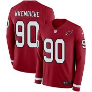 Wholesale Cheap Nike Cardinals #90 Robert Nkemdiche Red Team Color Men's Stitched NFL Limited Therma Long Sleeve Jersey
