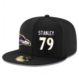 Wholesale Cheap Baltimore Ravens #79 Ronnie Stanley Snapback Cap NFL Player Black with White Number Stitched Hat