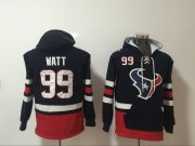 Wholesale Cheap Men's Houston Texans #99 J.J. Watt NEW Navy Blue Pocket Stitched NFL Pullover Hoodie