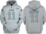 Cheap Men's Philadelphia Eagles #11 A.J. Brown Gray Atmosphere Fashion Super Bowl LVII Patch Pullover Hoodie