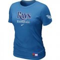 Wholesale Cheap Women's Tampa Bay Rays Nike Short Sleeve Practice MLB T-Shirt Indigo Blue