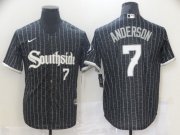 Wholesale Cheap Men Chicago White Sox 7 Anderson Black City Edition Nike Game 2021 MLB Jerseys