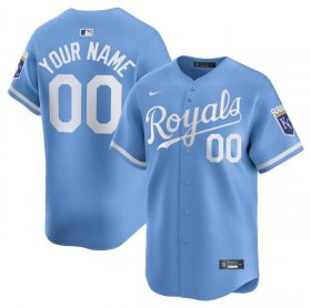 Cheap Men\'s Kansas City Royals Active Player Custom Light Blue 2024 Alternate Limited Stitched Baseball Jersey