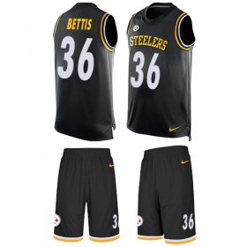 Wholesale Cheap Nike Steelers #36 Jerome Bettis Black Team Color Men\'s Stitched NFL Limited Tank Top Suit Jersey