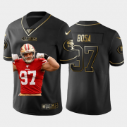 Cheap San Francisco 49ers #97 Nick Bosa Nike Team Hero Vapor Limited NFL 100 Jersey Black Golden