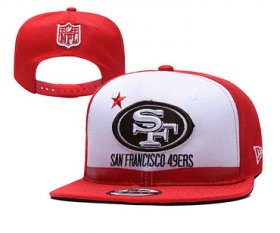 Wholesale Cheap 49ers Team Logo White Red 2019 Draft Adjustable Hat YD