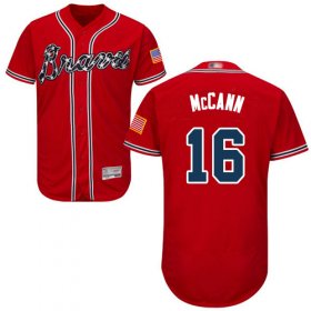 Wholesale Cheap Braves #16 Brian McCann Red Flexbase Authentic Collection Stitched MLB Jersey