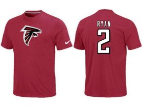 Wholesale Cheap Nike Atlanta Falcons #2 Matt Ryan Name & Number NFL T-Shirt Red