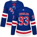 Wholesale Cheap Adidas Rangers #93 Mika Zibanejad Royal Blue Home Authentic Women's Stitched NHL Jersey