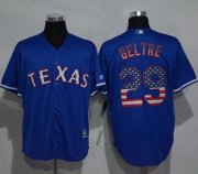 Wholesale Cheap Rangers #29 Adrian Beltre Blue USA Flag Fashion Stitched MLB Jersey