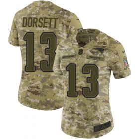 Wholesale Cheap Nike Patriots #13 Phillip Dorsett Camo Women\'s Stitched NFL Limited 2018 Salute to Service Jersey