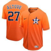 Wholesale Cheap Nike Astros #27 Jose Altuve Orange Fade Authentic Stitched MLB Jersey