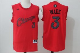 Wholesale Cheap Men\'s Chicago Bulls #3 Dwyane Wade adidas Red 2016 Christmas Day Stitched NBA Swingman Jersey