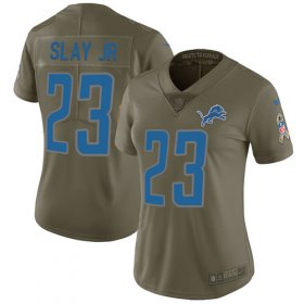 Wholesale Cheap Nike Lions #23 Darius Slay Jr Olive Women\'s Stitched NFL Limited 2017 Salute to Service Jersey