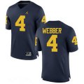 Wholesale Cheap Men's Michigan Wolverines #4 Chirs Webber Retired Navy Blue Stitched College Football Brand Jordan NCAA Jersey