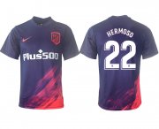 Wholesale Cheap Men 2021-2022 Club Atletico Madrid away aaa version purple 22 Soccer Jersey