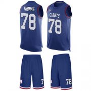 Wholesale Cheap Nike Giants #78 Andrew Thomas Royal Blue Team Color Men's Stitched NFL Limited Tank Top Suit Jersey