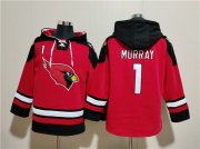 Cheap Men's Arizona Cardinals #1 Kyler Murray Red Ageless Must-Have Lace-Up Pullover Hoodie