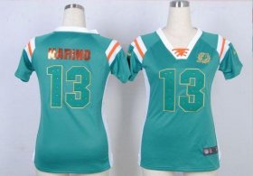 Wholesale Cheap Nike Dolphins #13 Dan Marino Aqua Green Team Color Women\'s Stitched NFL Elite Draft Him Shimmer Jersey