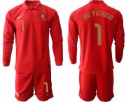Wholesale Cheap Men 2021 European Cup Portugal home red Long sleeve 1 Soccer Jersey