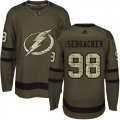 Wholesale Cheap Adidas Lightning #98 Mikhail Sergachev Green Salute to Service Stitched Youth NHL Jersey