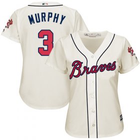 Wholesale Cheap Braves #3 Dale Murphy Cream Alternate Women\'s Stitched MLB Jersey