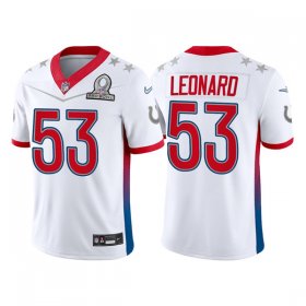 Wholesale Cheap Men\'s Indianapolis Colts #53 Darius Leonard 2022 White AFC Pro Bowl Stitched Jersey