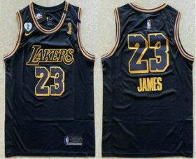 Wholesale Cheap Men\'s Los Angeles Lakers #23 LeBron James Black NEW 2020 NBA Finals Champions Nike City Edition Wish and Heart Stitched Jersey