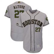 Wholesale Cheap Astros #27 Jose Altuve Grey Flexbase Authentic Collection 2018 Memorial Day Stitched MLB Jersey