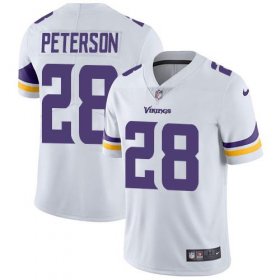 Wholesale Cheap Nike Vikings #28 Adrian Peterson White Men\'s Stitched NFL Vapor Untouchable Limited Jersey