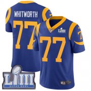 Wholesale Cheap Nike Rams #77 Andrew Whitworth Royal Blue Alternate Super Bowl LIII Bound Men's Stitched NFL Vapor Untouchable Limited Jersey