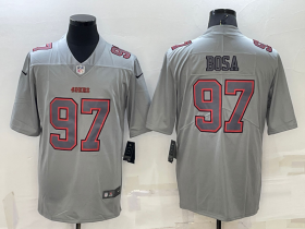Wholesale Men\'s San Francisco 49ers #97 Nick Bosa Grey Atmosphere Fashion 2022 Vapor Untouchable Stitched Limited Jersey