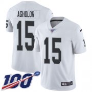 Wholesale Cheap Nike Raiders #15 Nelson Agholor White Men's Stitched NFL 100th Season Vapor Untouchable Limited Jersey