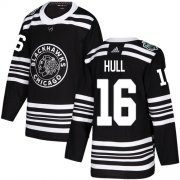 Wholesale Cheap Adidas Blackhawks #16 Bobby Hull Black Authentic 2019 Winter Classic Stitched NHL Jersey