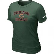Wholesale Cheap Women's Nike Chicago Bears Heart & Soul NFL T-Shirt Dark Green