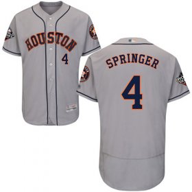 Wholesale Cheap Astros #4 George Springer Grey Flexbase Authentic Collection 2019 World Series Bound Stitched MLB Jersey