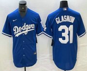 Cheap Men's Los Angeles Dodgers #31 Tyler Glasnow Blue Stitched Cool Base Nike Jersey