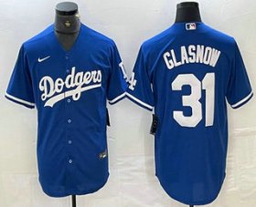 Cheap Men\'s Los Angeles Dodgers #31 Tyler Glasnow Blue Stitched Cool Base Nike Jersey
