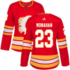 Wholesale Cheap Adidas Flames #23 Sean Monahan Red Alternate Authentic Women\'s Stitched NHL Jersey