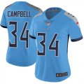 Wholesale Cheap Nike Titans #34 Earl Campbell Light Blue Alternate Women's Stitched NFL Vapor Untouchable Limited Jersey