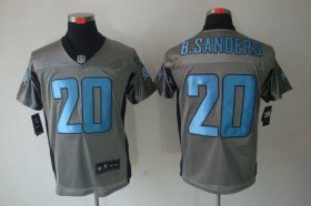 Wholesale Cheap Nike Lions #20 Barry Sanders Grey Shadow Men\'s Stitched NFL Elite Jersey