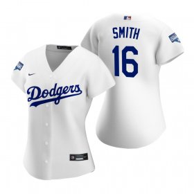 Women\'s Los Angeles Dodgers Will Smith White 2020 World Series Champions Jersey