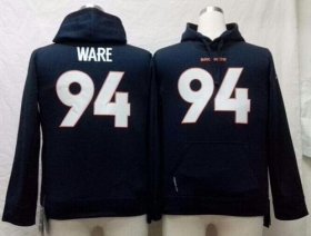 Wholesale Cheap Nike Broncos #94 DeMarcus Ware Navy Blue Youth Pullover NFL Hoodie