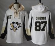 Wholesale Cheap Penguins #87 Sidney Crosby White Pullover Hoodie Stitched NHL Jersey