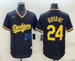 Cheap Men's Los Angeles Dodgers #24 Kobe Bryant Number Black Stitched Pullover Throwback Nike Jersey