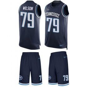 Wholesale Cheap Nike Titans #79 Isaiah Wilson Navy Blue Team Color Men\'s Stitched NFL Limited Tank Top Suit Jersey
