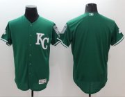 Wholesale Cheap Royals Blank Green Celtic Flexbase Authentic Collection Stitched MLB Jersey