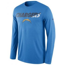 Wholesale Cheap Men\'s Los Angeles Chargers Nike Powder Blue Legend Staff Practice Long Sleeves Performance T-Shirt